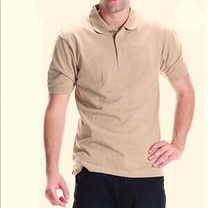 ALL Polo Men's Short Sleeve Solid Regular-Fit 3 Button Polo Shirt